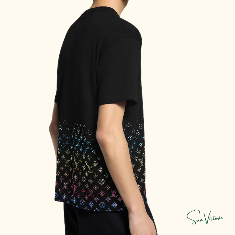 Camiseta com Monogram Degradé em Cristais Louis Vuitton