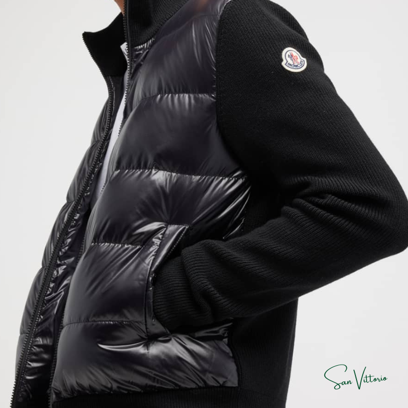 Jaqueta "Cardigan" Moncler com Acolchoado e Lã