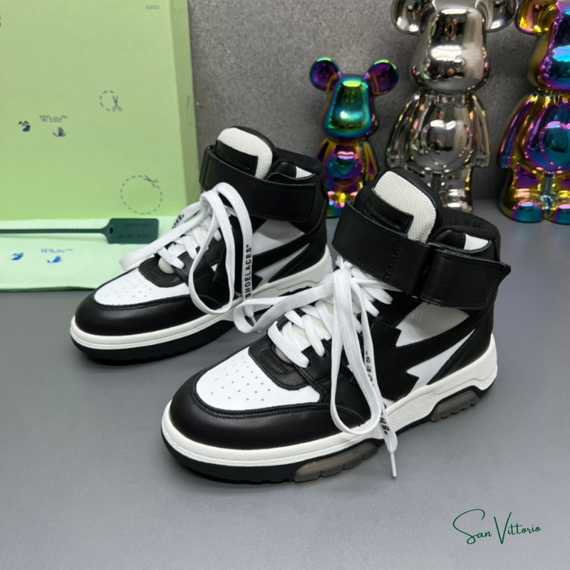 Tênis "Virgil Logo Caravaggio" Off-White Preto Cano Alto