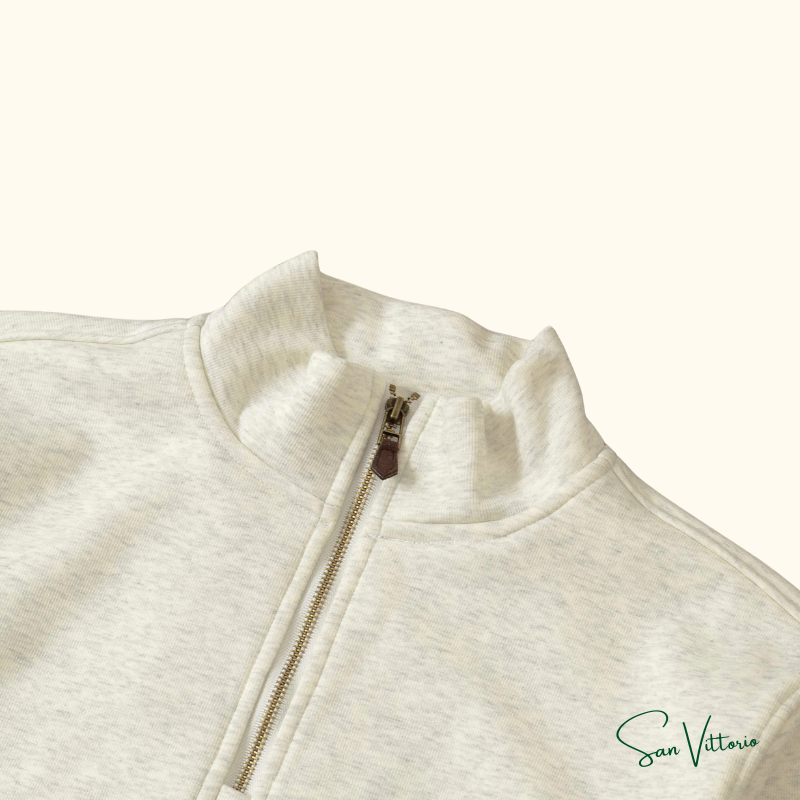 KIT RL 1! Suéter Meio Zíper Ralph Lauren Bege + Camiseta "Bear Jersey" Ralph Lauren Azul