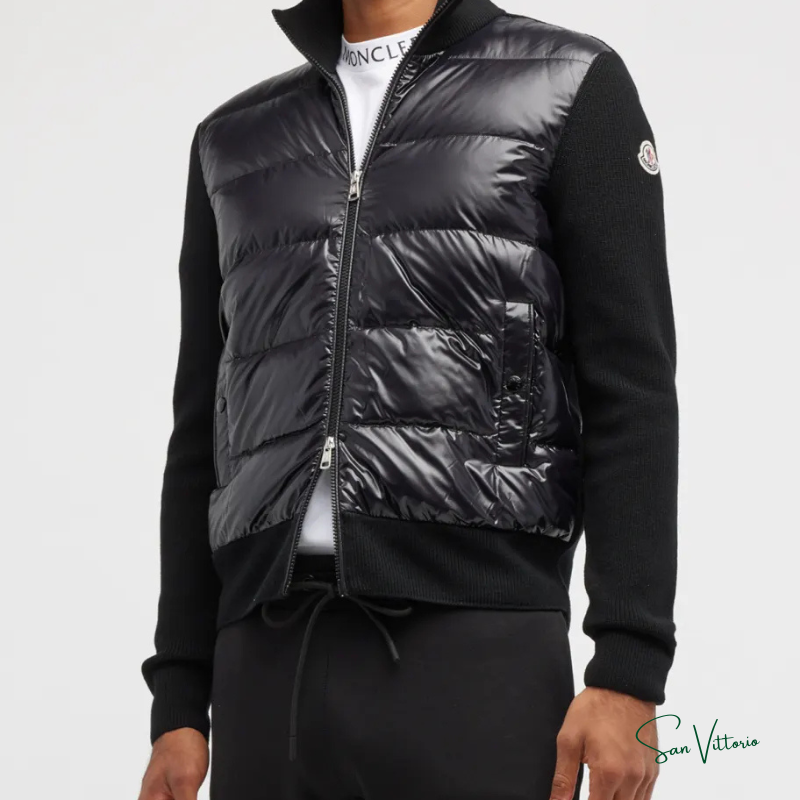Jaqueta "Cardigan" Moncler com Acolchoado e Lã