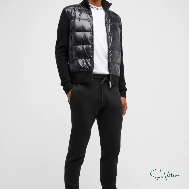Jaqueta "Cardigan" Moncler com Acolchoado e Lã