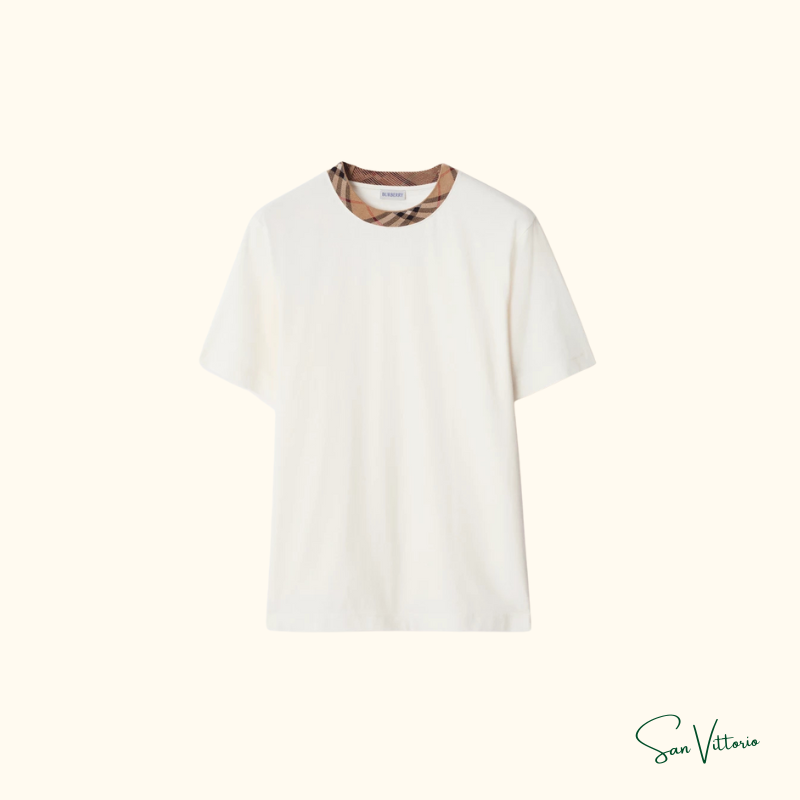 Camiseta Detalhe Xadrez Burberry