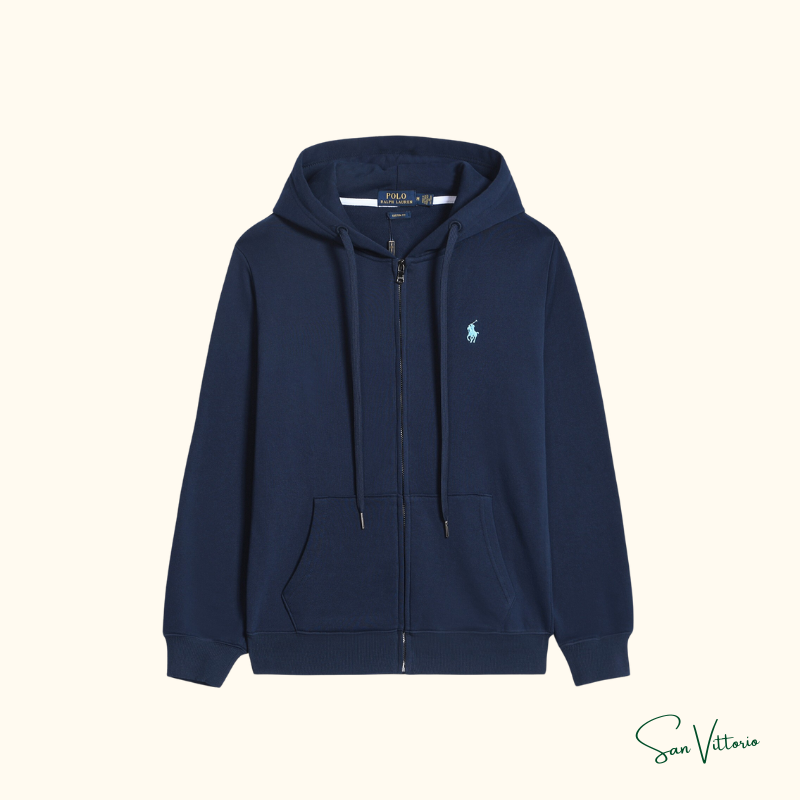 Moletom Capuz de Malha Dupla Zíper - Ralph Lauren