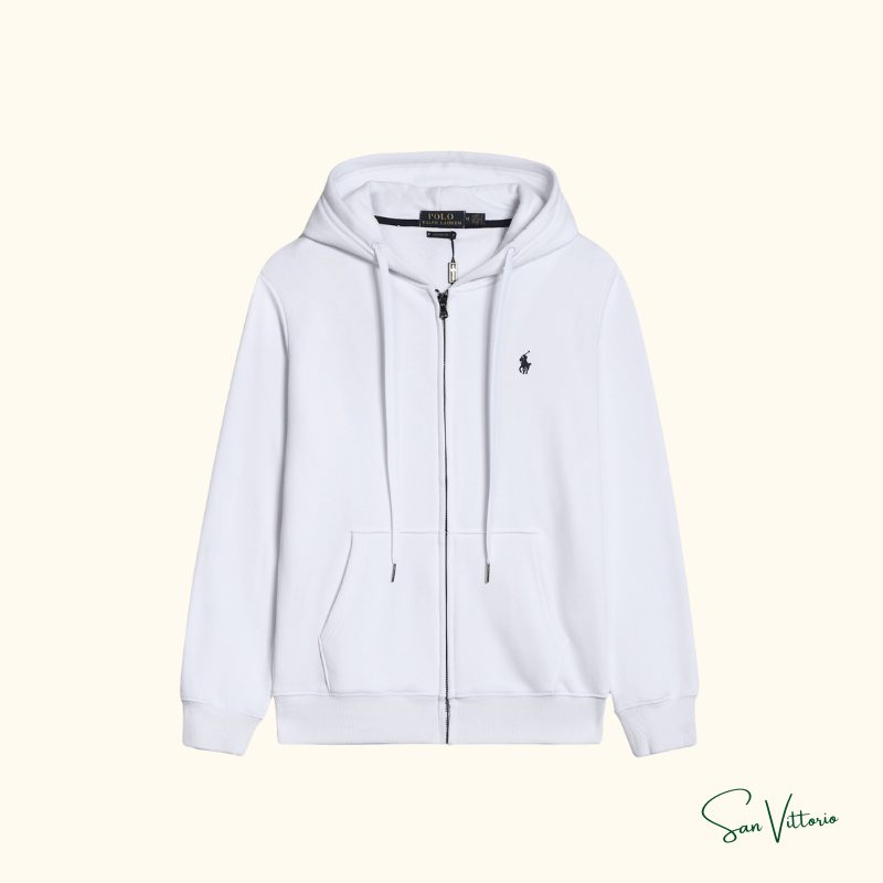 Moletom Capuz de Malha Dupla Zíper - Ralph Lauren