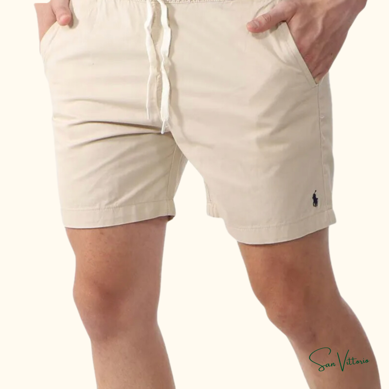Short Ralph Lauren Masculino Sarja Chino Black Icon Cáqui Claro