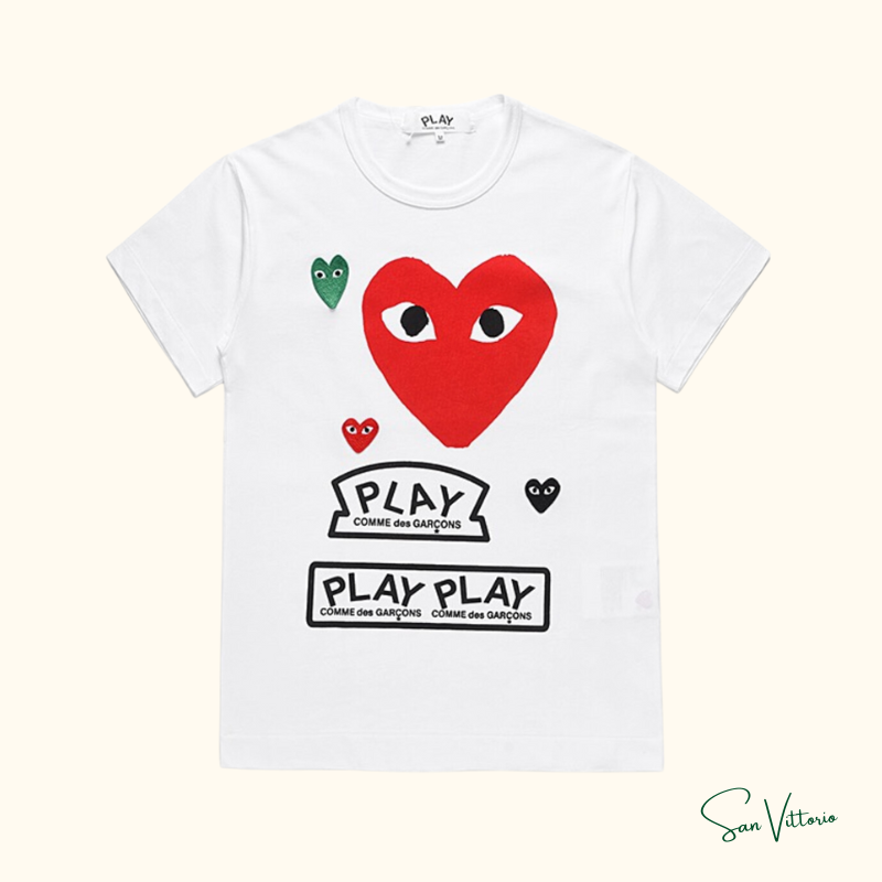 CDG Play Camiseta Com Estampa Gráfica