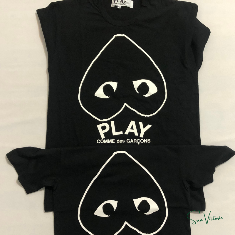 Camiseta "White Outline" Black CDG