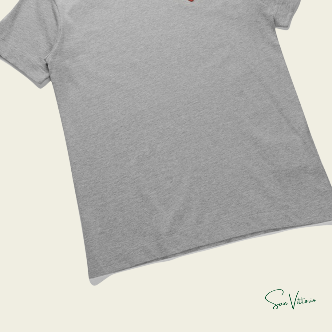 Camiseta "Double Hearts" CDG Cinza