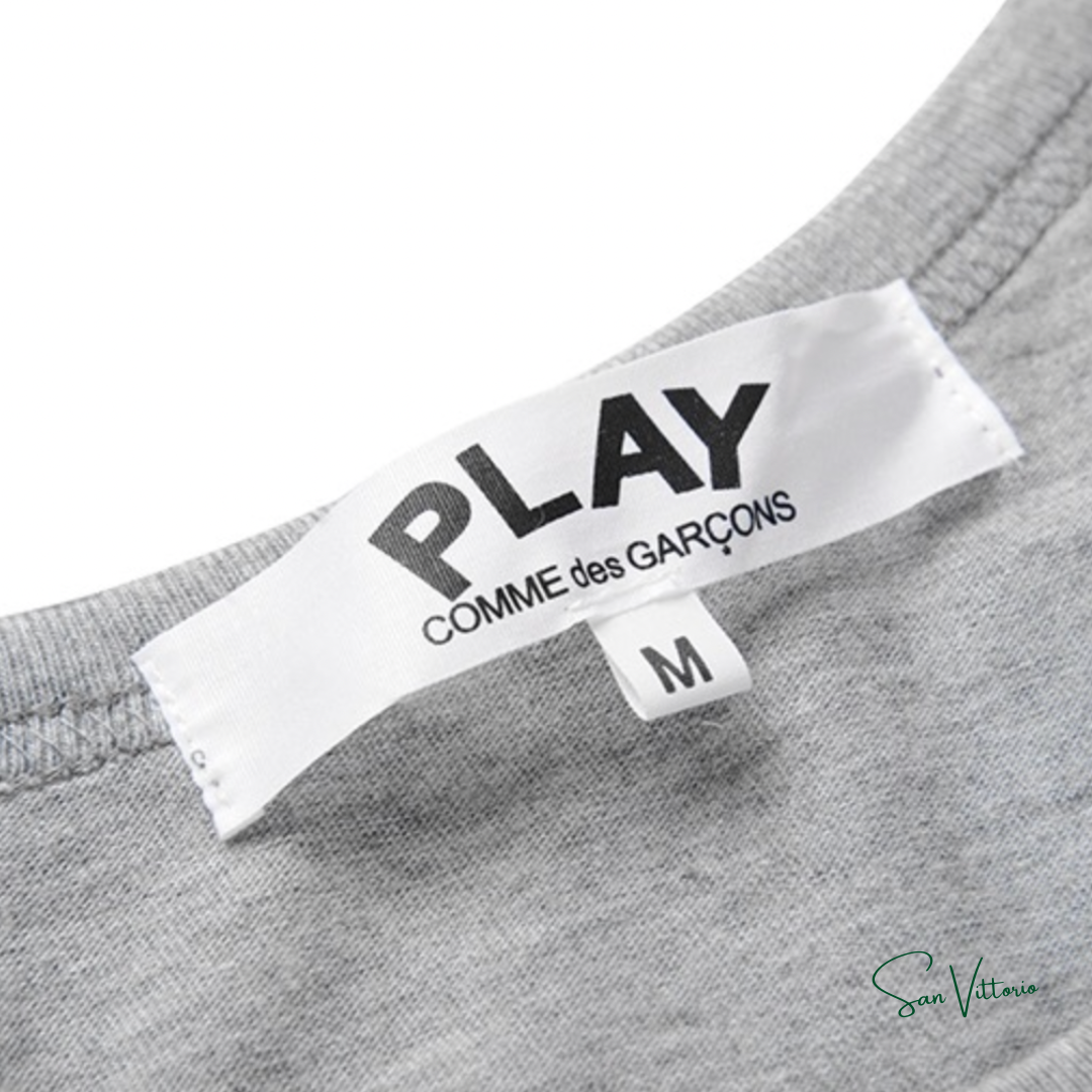 Camiseta "Double Hearts" CDG Cinza