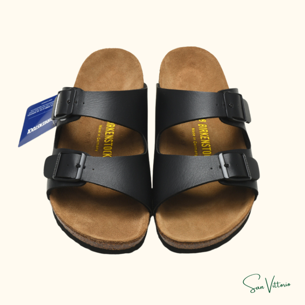 KIT Praia 1! Sandália "Arizona" Birkenstock + Shorts "Sea in Blue" Vilebrequin