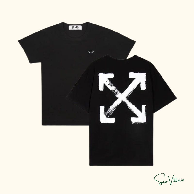 KIT! Camiseta "Black Emblem" CDG + Camiseta "Paint Arrow" Off-White