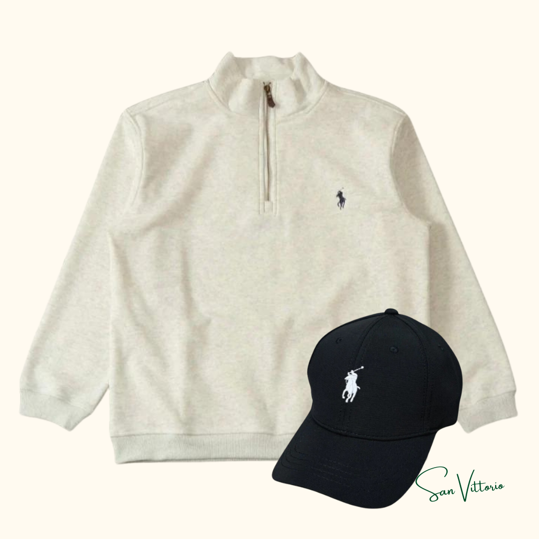 PROMOÇÃO! Suéter Zíper Ralph Lauren + Boné de Brinde!