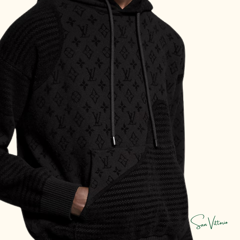 Moletom com Capuz e Jacquard de Grafismo Louis Vuitton
