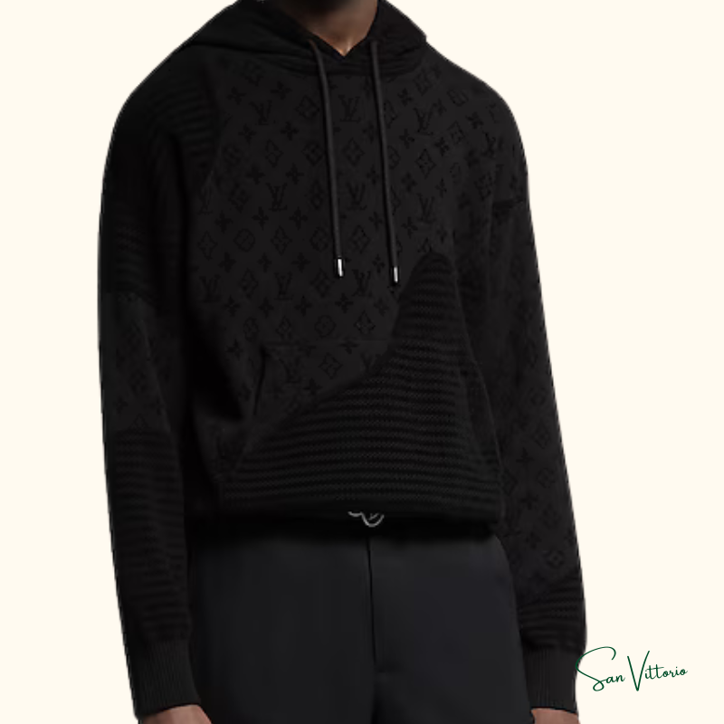 Moletom com Capuz e Jacquard de Grafismo Louis Vuitton