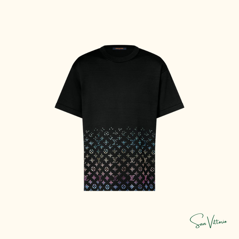 Camiseta com Monogram Degradé em Cristais Louis Vuitton