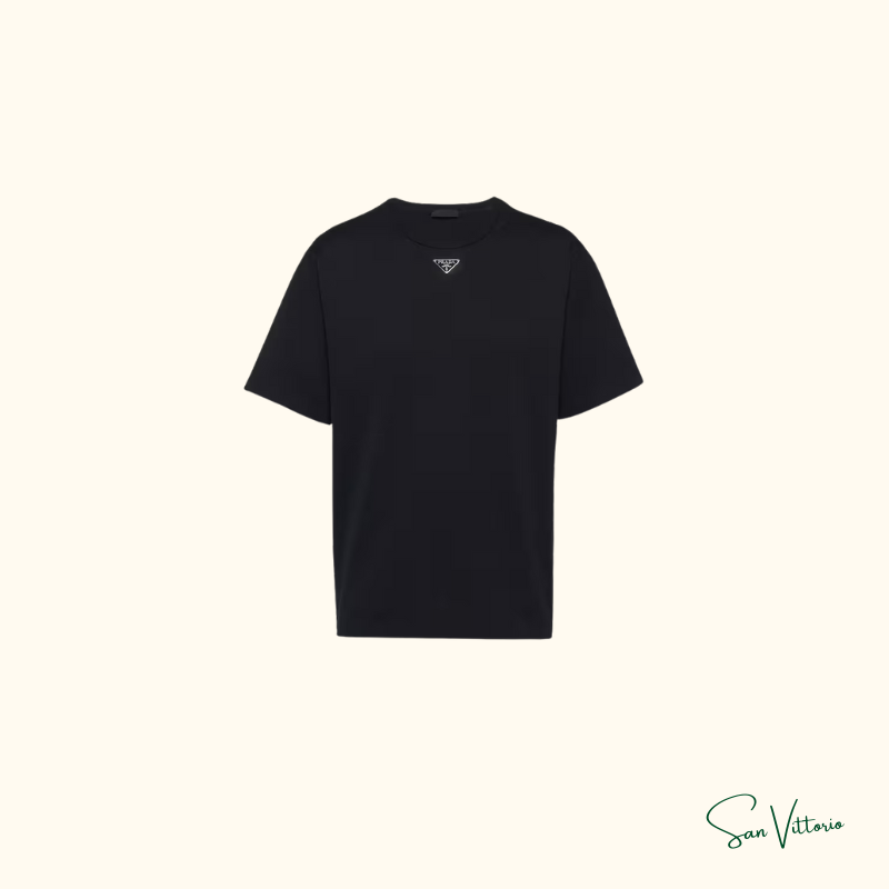 Camiseta com Logo Triangular Prada