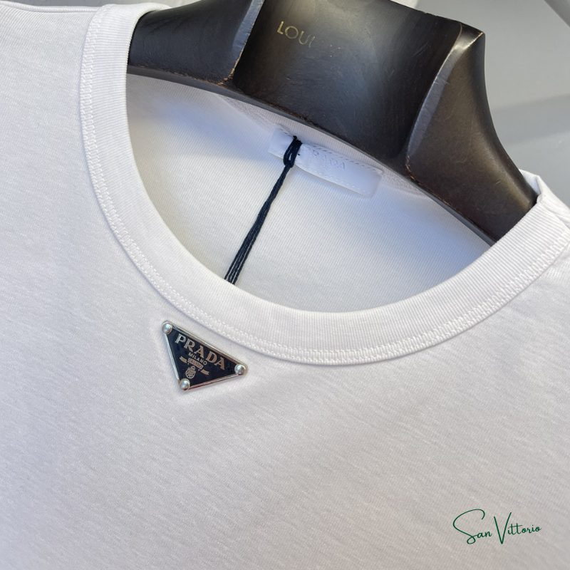 Camiseta Com Logo Triangular - Prada