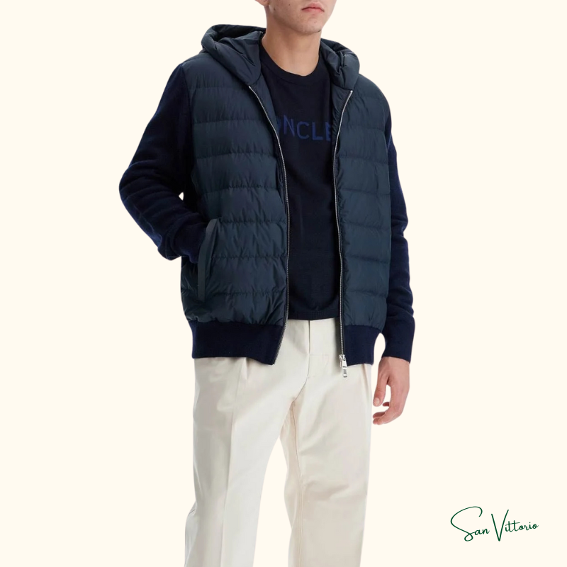 Jaqueta "Cardigan" Híbrido com Capuz Moncler