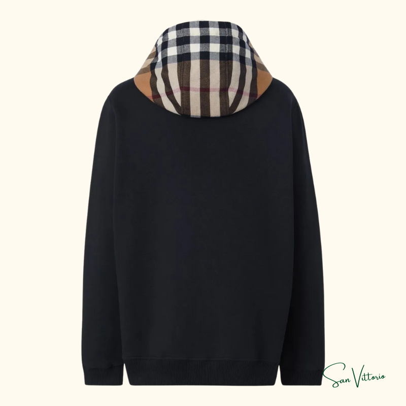 Moletom com Capuz Xadrez e Zíper Burberry