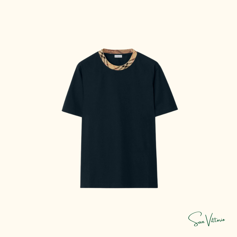 Camiseta Detalhe Xadrez Burberry