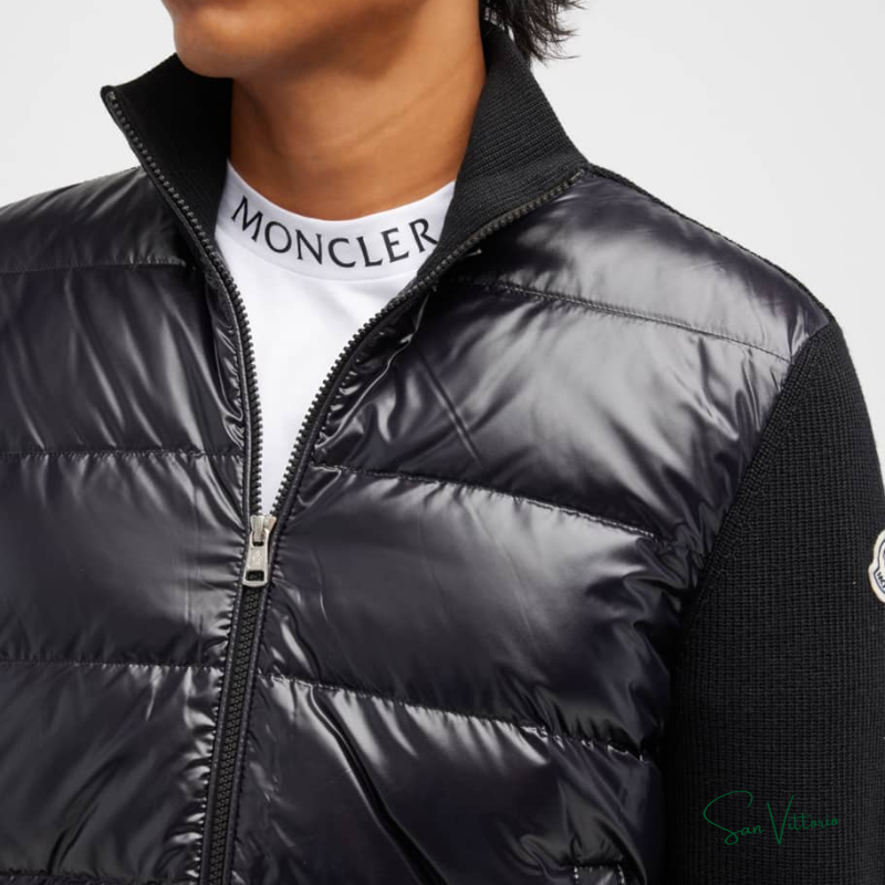 Jaqueta "Cardigan" Moncler com Acolchoado e Lã