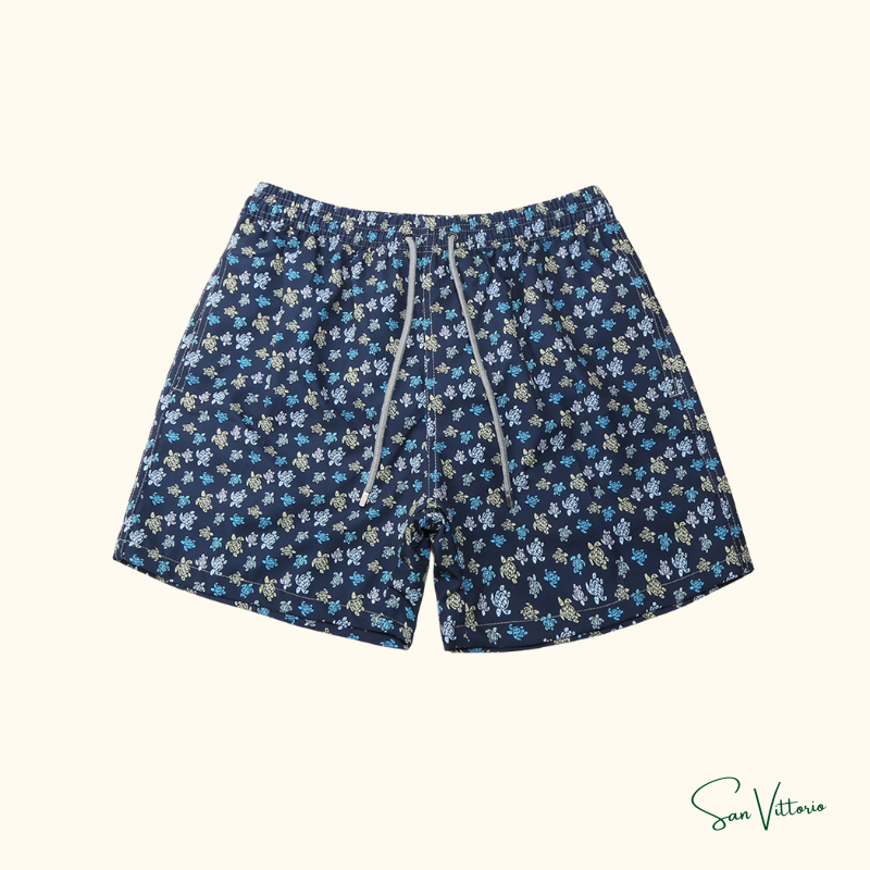 Short "Dark Blue Colorful Mini Turtles" Vilebrequin