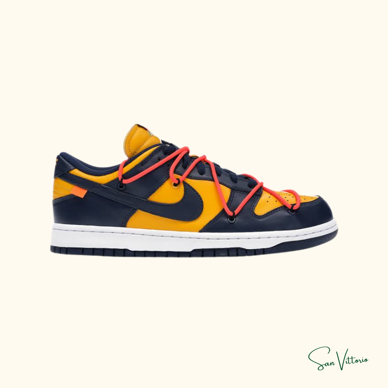 Nike Dunk Low Off White University Gold Mindnight Navy